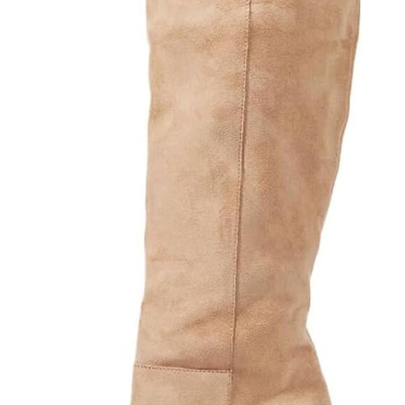 Chic Apricot Suede Knee-High Fashion Boots - Picture 1 of 6